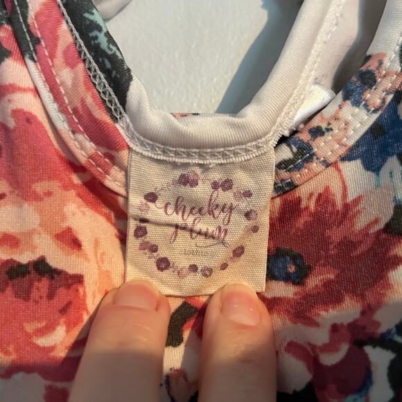 Cheeky Plum Sleeveless Tie Neck Twirl Dress, Cream with Rose Floral, 4T - Picture 6 of 9